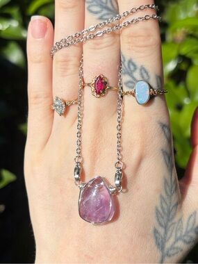 Lavender amethyst interchangeable necklace